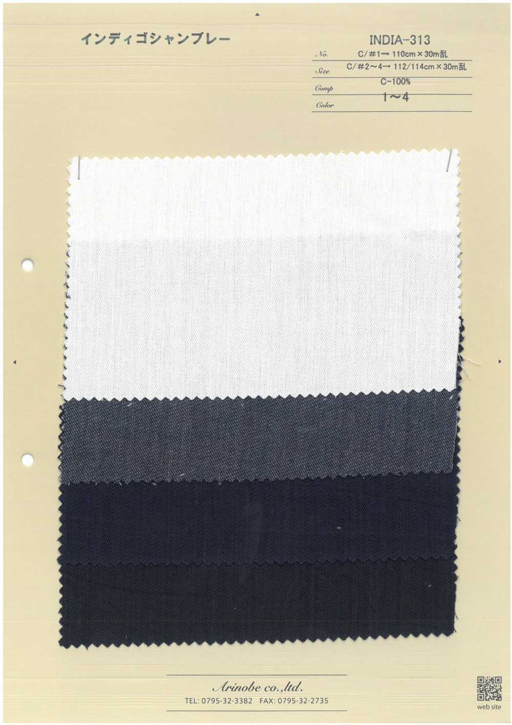 INDIA-313 Chambray índigo[Fabrica Textil] ARINOBE