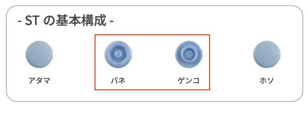 ST-30-B/C Juego De Resorte/espárrago Santenac ST30[Cierre A Presión/arandela Con Ojal] Kajitec