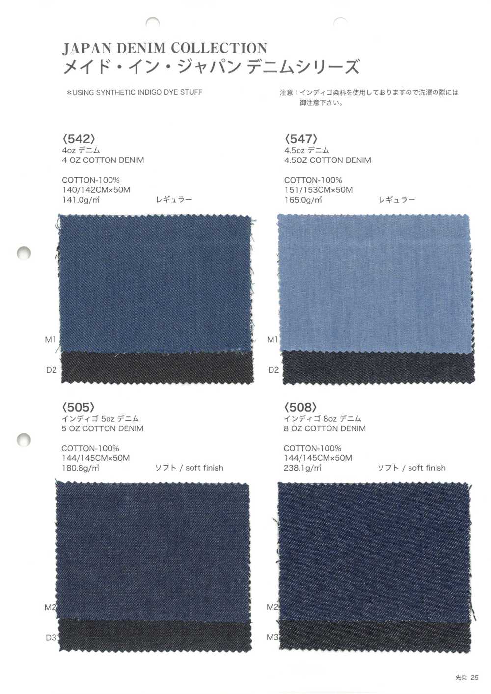 JAPAN-DENIM-SAMPLE Tarjeta De Muestra De La Colección Japan Denim VANCET