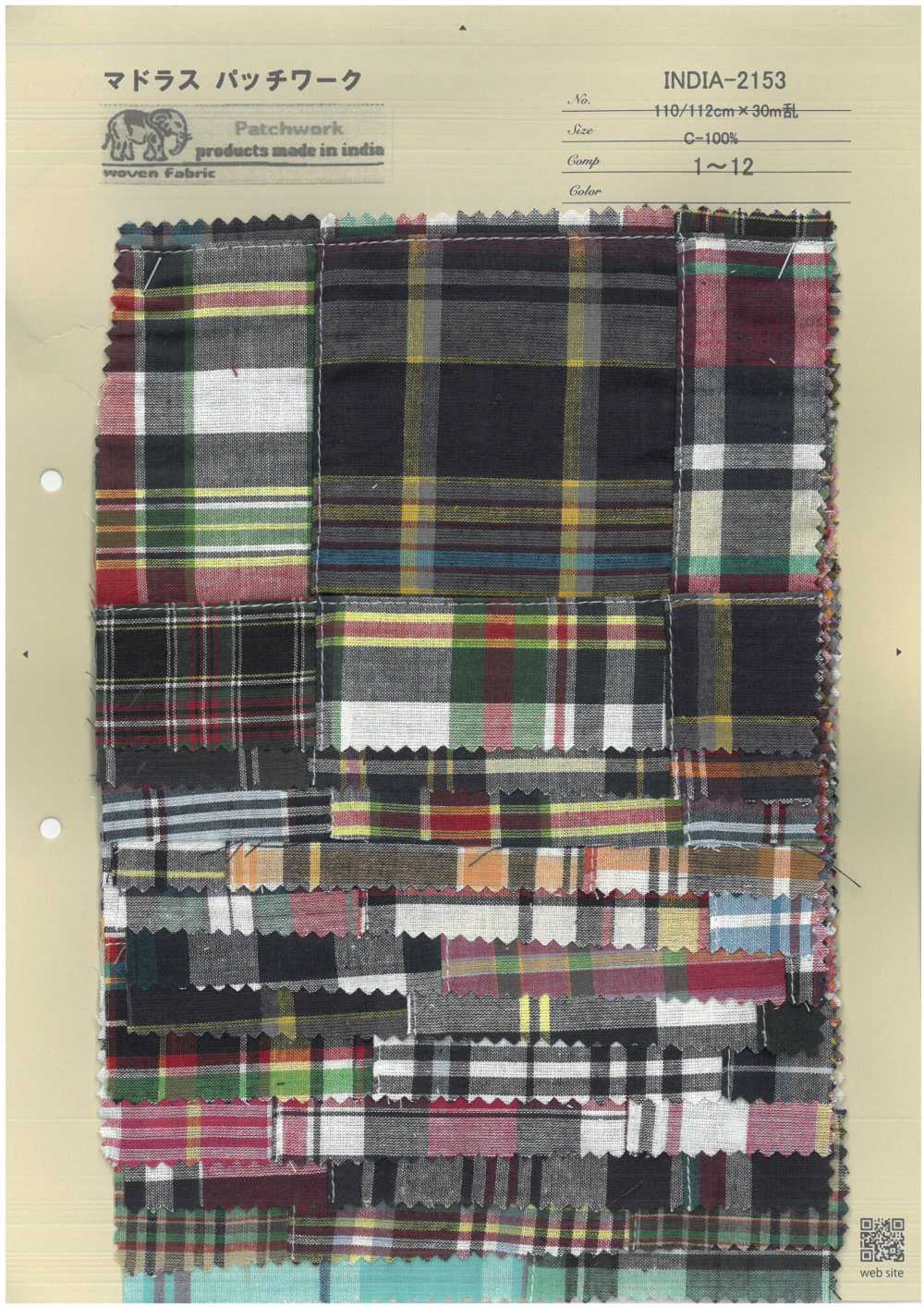 INDIA-2153 Patchwork De Madrás[Fabrica Textil] ARINOBE