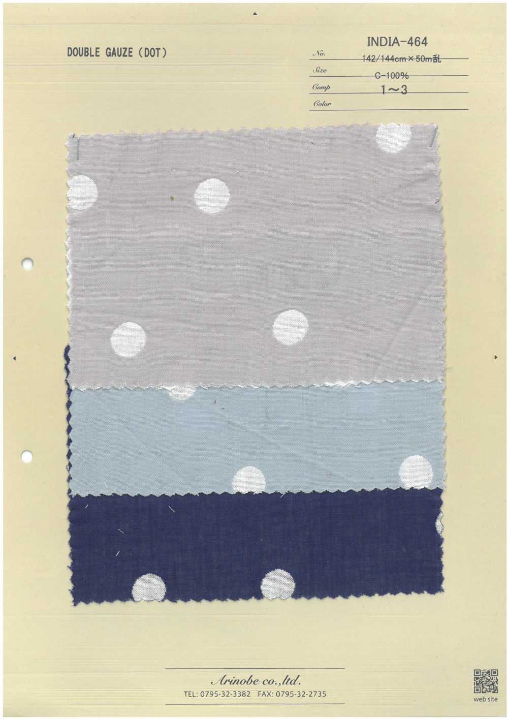 INDIA-464 Punto De Gasa Doble[Fabrica Textil] ARINOBE