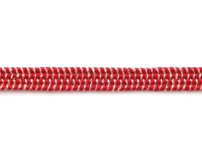 WR9-B Cordón Elástico Plano Con Purpurina De Estilo Japonés De 4 Mm[Banda Elástica] Cordon