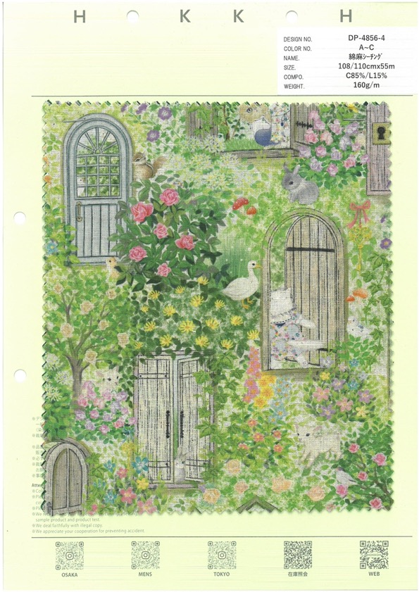 DP-4856-4 Sábanas De Lino Secret Garden Linen Loomstate[Fabrica Textil] HOKKOH