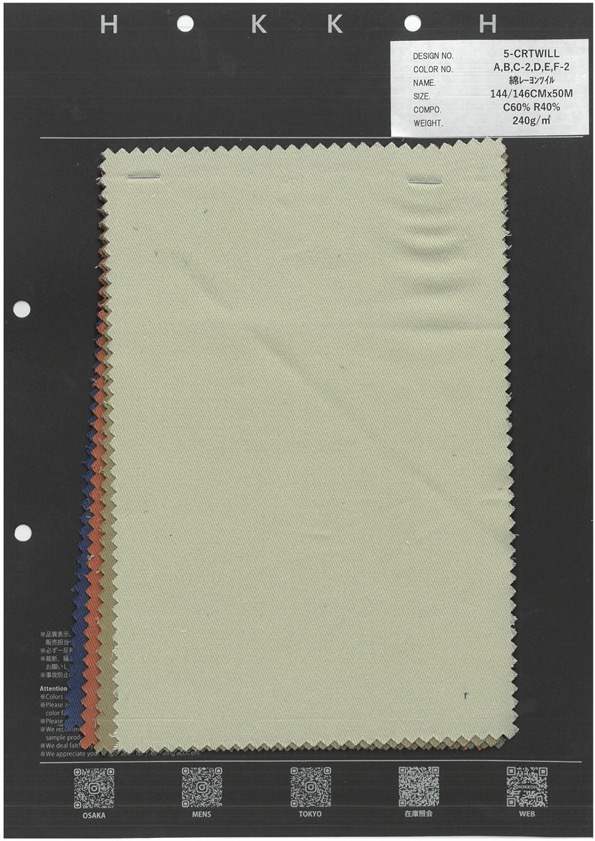 5-CRTWILL Sarga De Rayón De Algodón[Fabrica Textil] HOKKOH