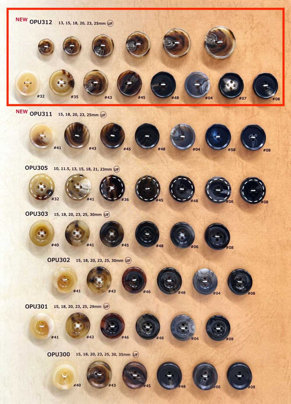 OPU312 Botones De Resina De 4 Agujeros De Cuerno De Búfalo De Agua[Botón] DAIYA BUTTON(DAIYA BUTTON)