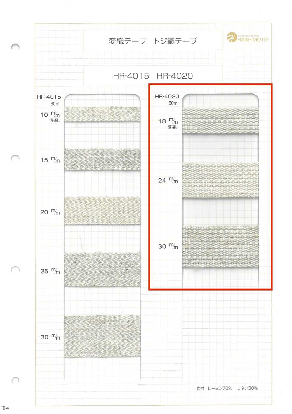 HR-4020 Cinta Tejida De Mezcla De Lino[Cordón De Cinta De Cinta] Sin Nombre