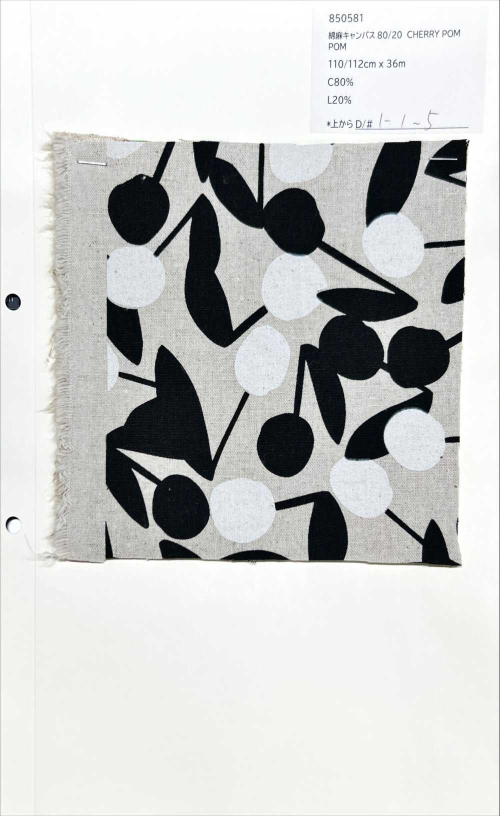 850581 Lienzo De Lino 80/20 CHERRY POM[Fabrica Textil] VANCET