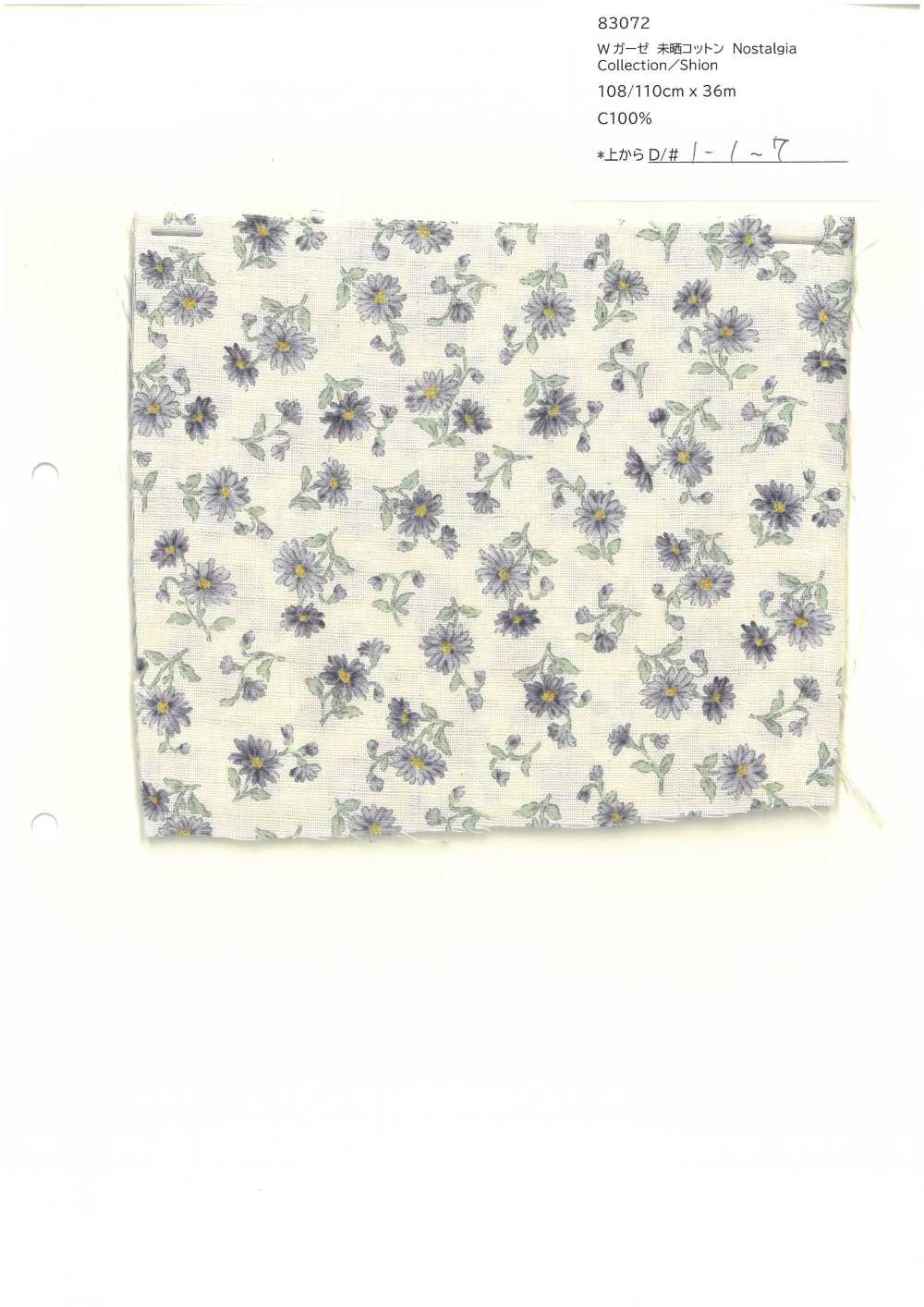 83072 Colección Nostalgia De Algodón Crudo De Doble Gasa / Shion[Fabrica Textil] VANCET