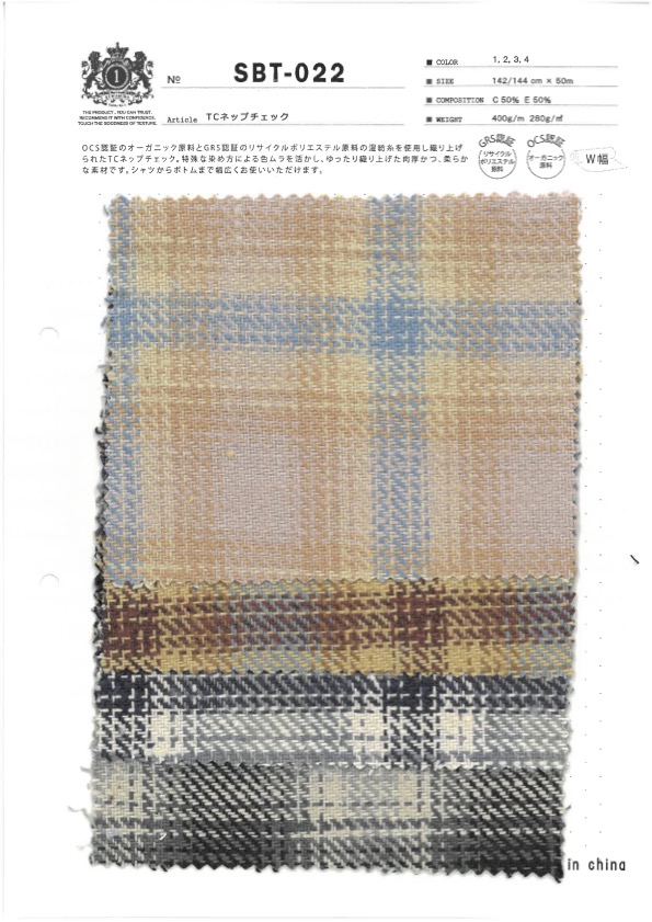 SBT-022 TC Nep Check[Fabrica Textil] Textiles Kuwamura