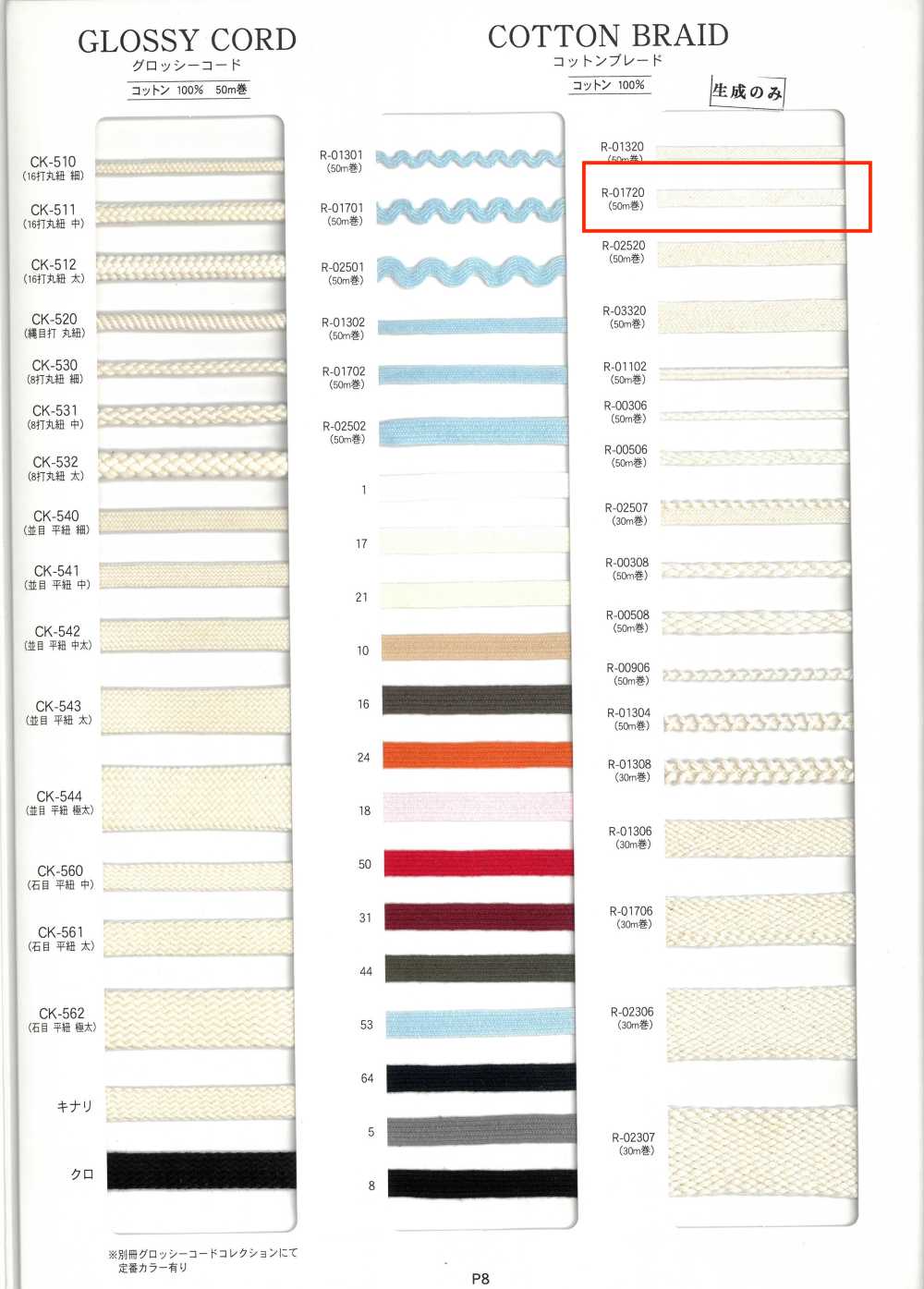 R-01720 Trenza De Algodón[Cordón De Cinta De Cinta] RIVER
