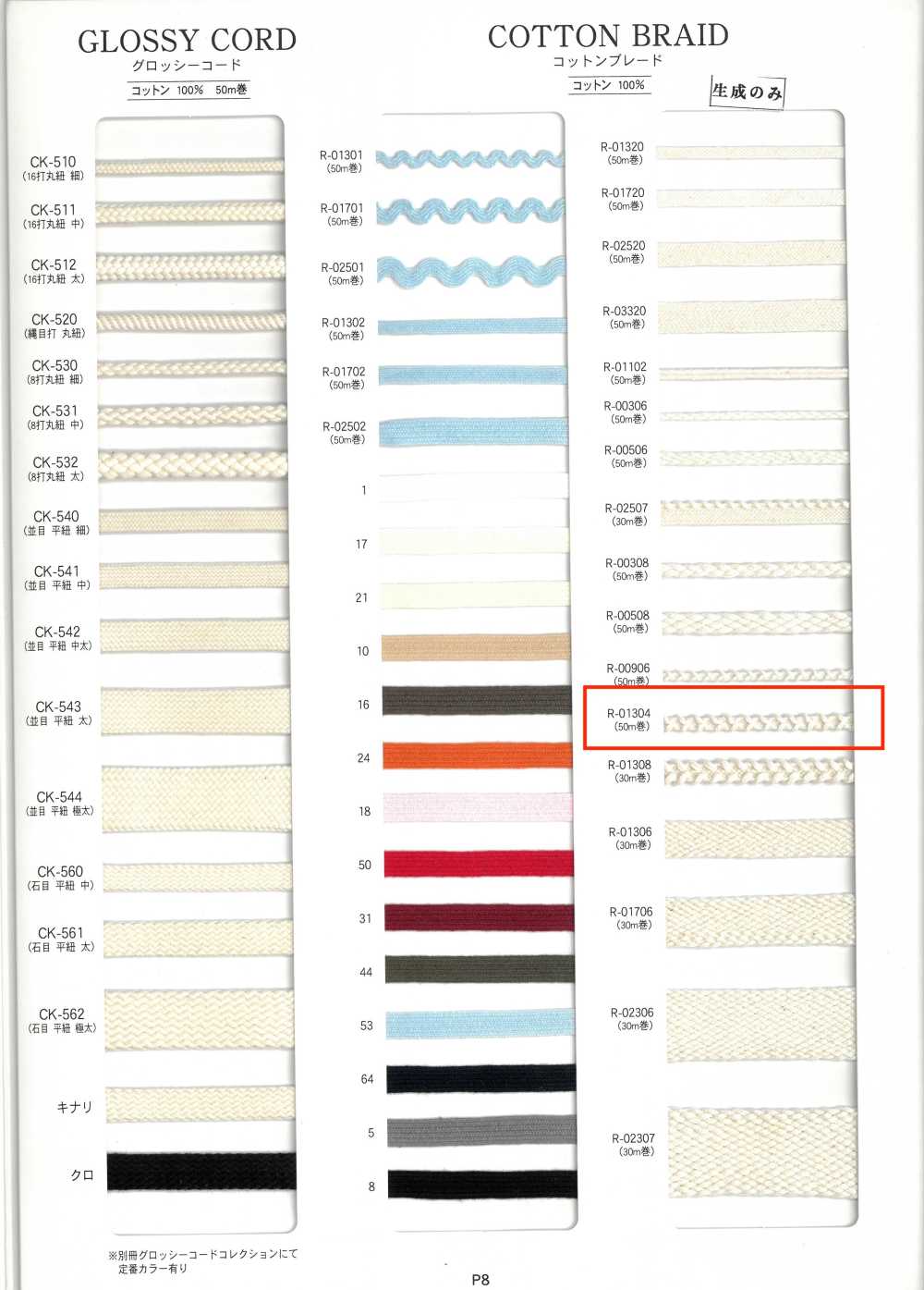 R-01304 Trenza De Algodón[Cordón De Cinta De Cinta] RIVER