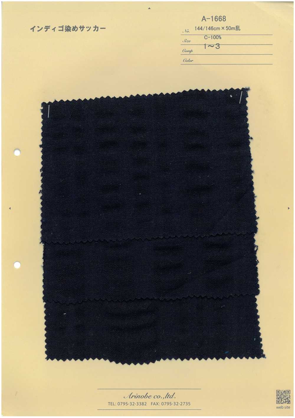 A-1668 Seersucker Teñido De índigo[Fabrica Textil] ARINOBE