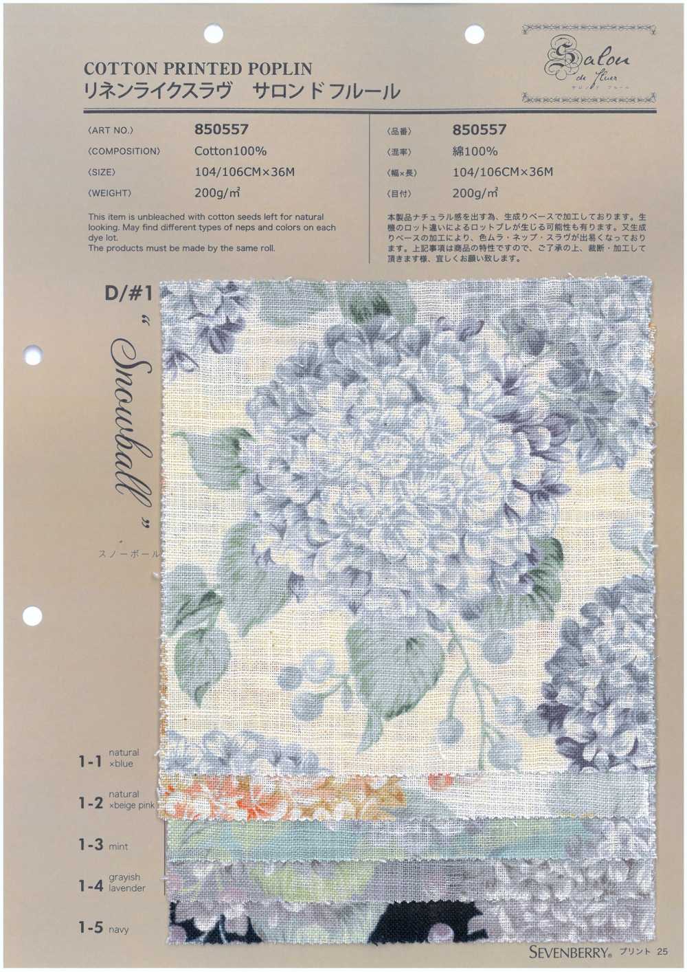 850557 Salón Eslavo De Flores Con Aspecto De Lino, Bola De Nieve[Fabrica Textil] VANCET
