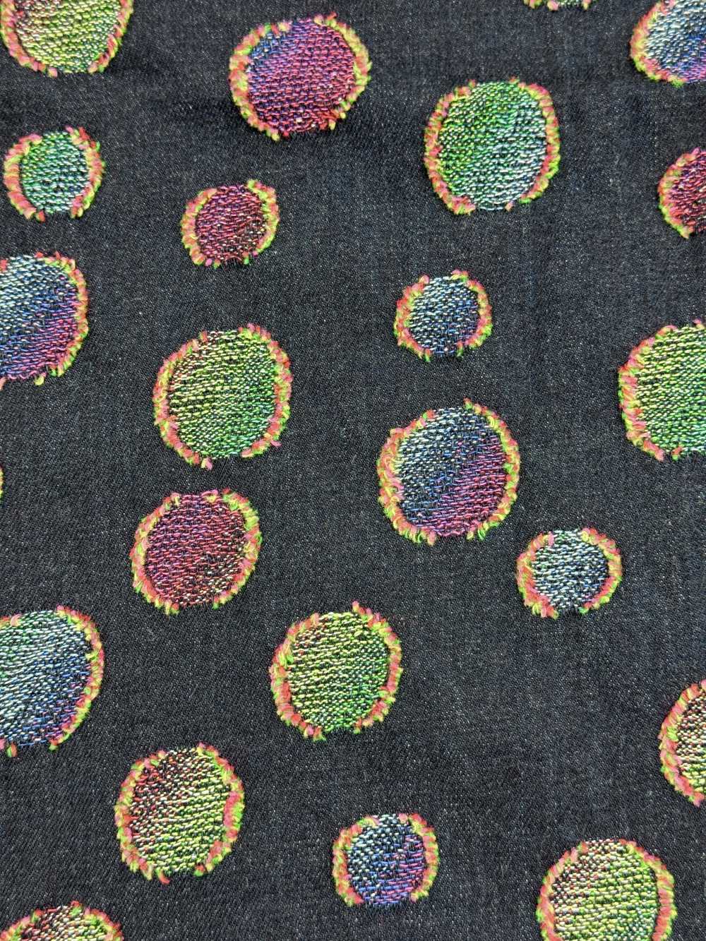 FY1589-IDC20CUT Denim Jacquard Con Corte De Lunares Coloridos[Fabrica Textil] DUCK TEXTILE