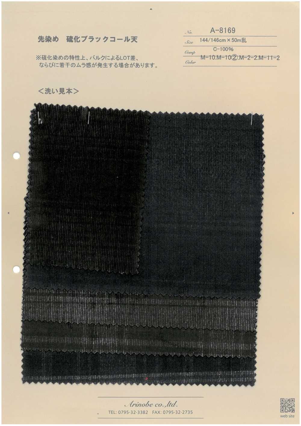 A-8169 Pana Teñida Con Hilo De Color Negro Azufre[Fabrica Textil] ARINOBE