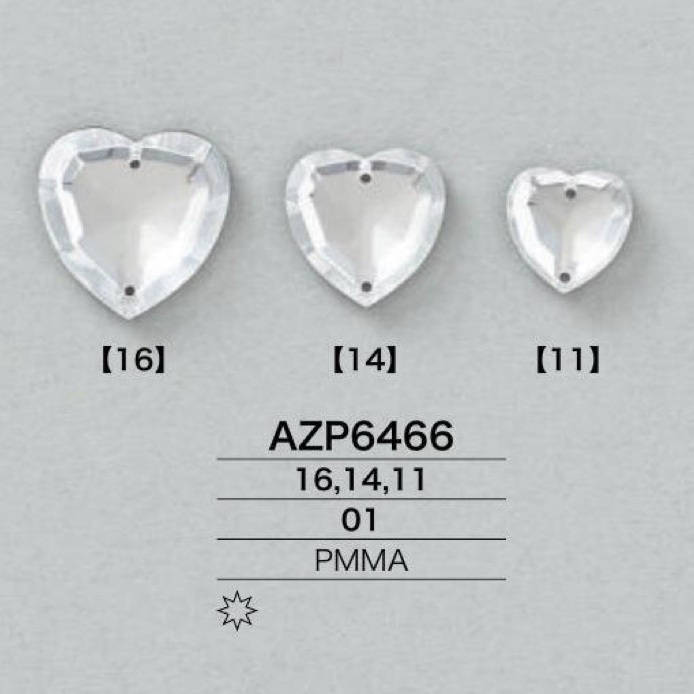 AZP6466 Pieza de corazón para coser de resina acrílica[Otros artículos diversos] IRIS