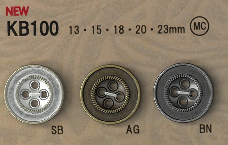 KB100 Botones Metálicos De Estilo Vintage Con Borde.[Botón] DAIYA BUTTON(DAIYA BUTTON)