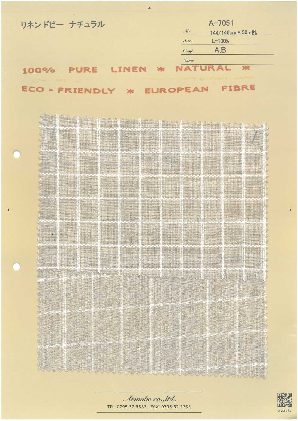 A-7051 Lino Dobby Natural[Fabrica Textil] ARINOBE