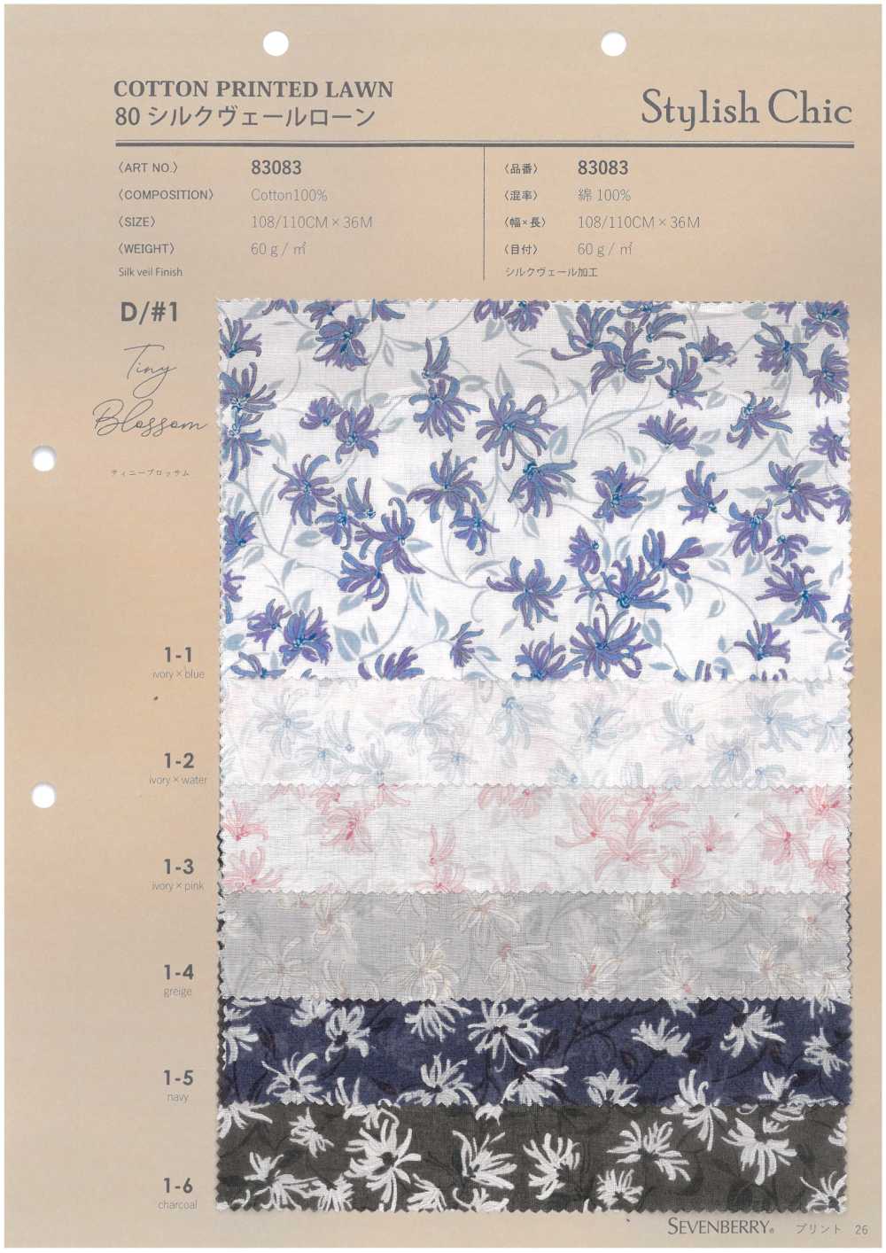83083 80 Silk Veil Lawn SC Tiny Blossom[Fabrica Textil] VANCET
