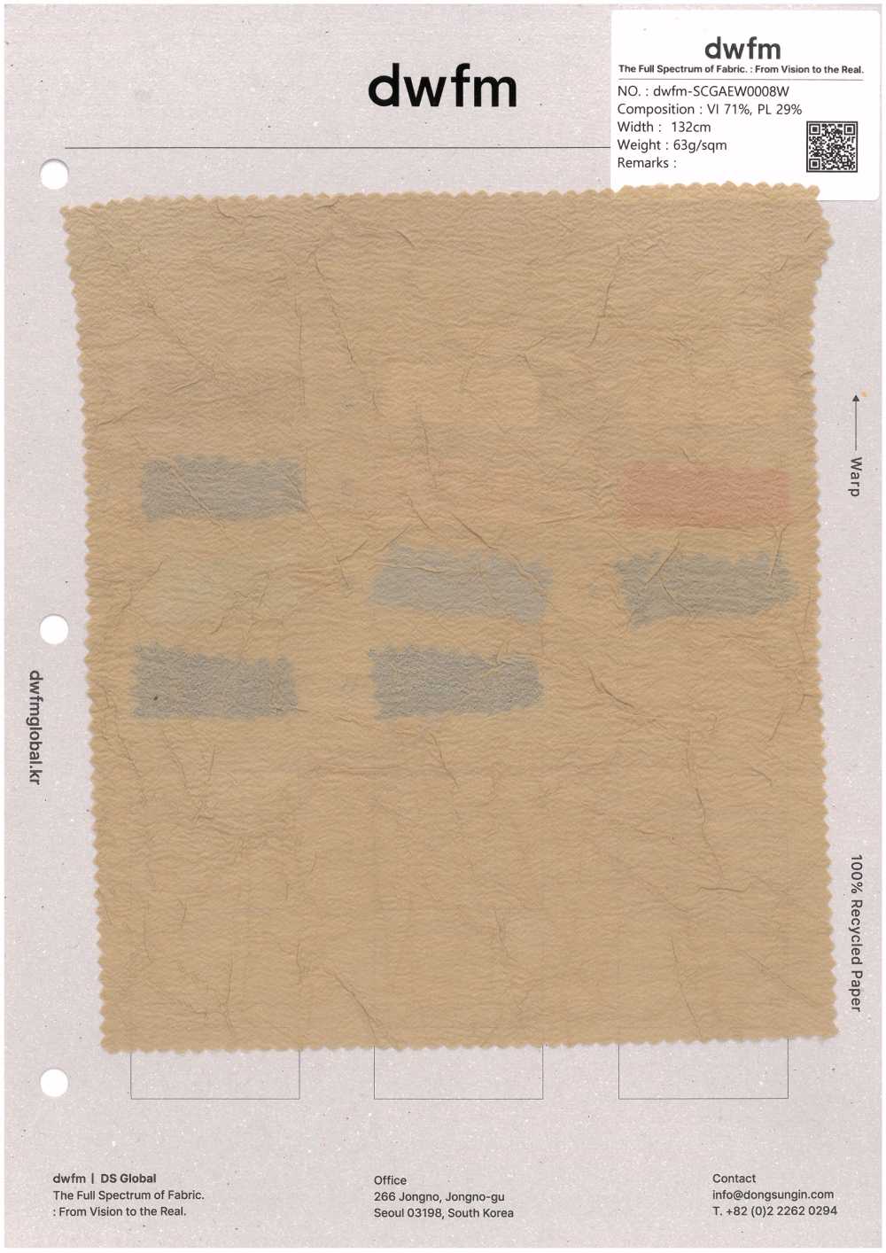 DWFM-SCGAEW0008W Acabado Lavado, Tela Transparente[Fabrica Textil]