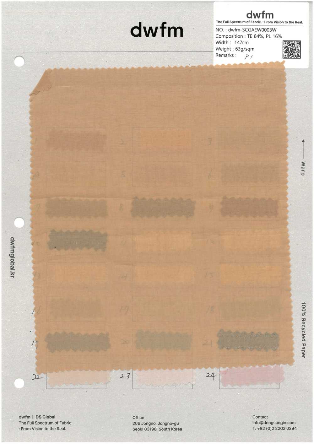 DWFM-SCGAEW0003W TENCEL™ Light Voile[Fabrica Textil]