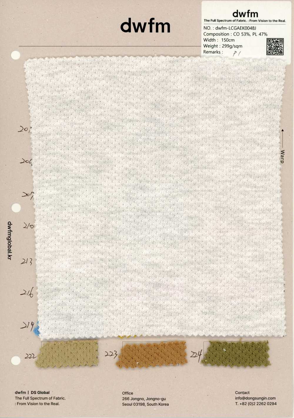 DWFM-LCGAEK0048J Sudadera De Algodón Y Poliéster[Fabrica Textil]
