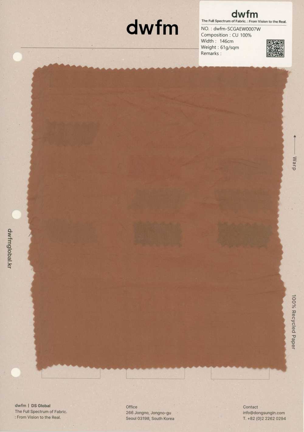 DWFM-SCGAEW0007W Voile Con Acabado Lavado De Cupro[Fabrica Textil]