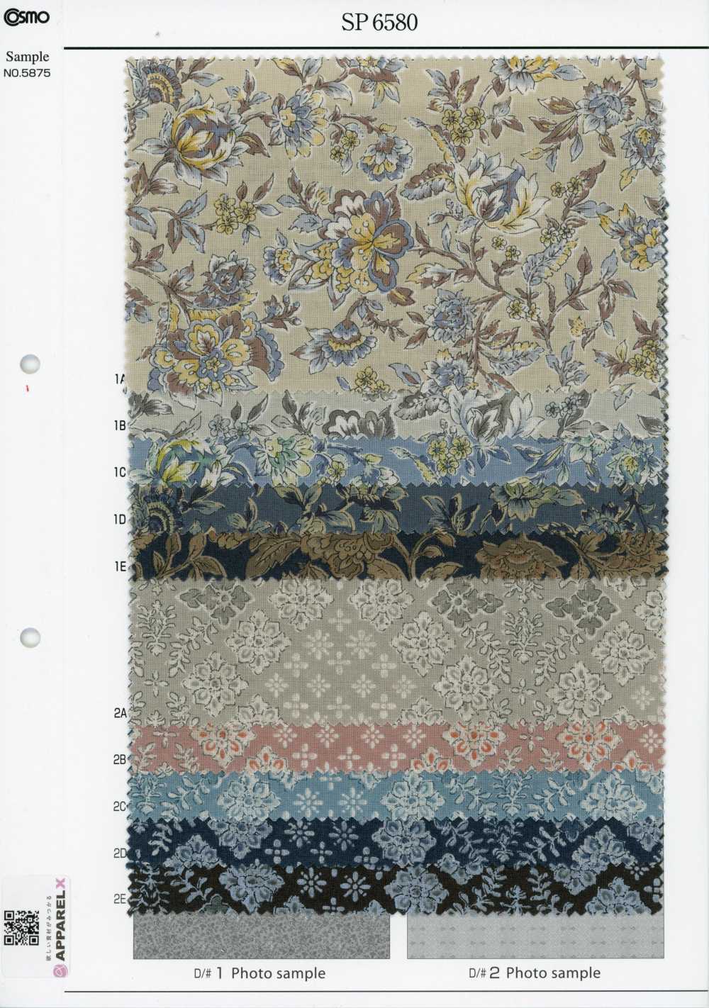 SP6580 Estampado floral sobreteñido en tejidos de lona (rollo)[Textiles / Telas] COSMO TEXTILE