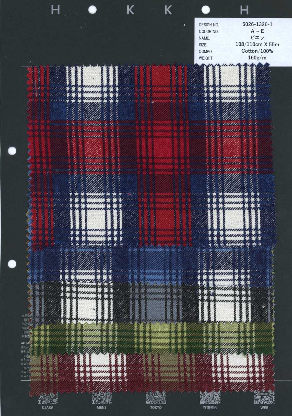 5026-1326-1 Viyella Cuadro Estampado[Textil / Tela] HOKKOH