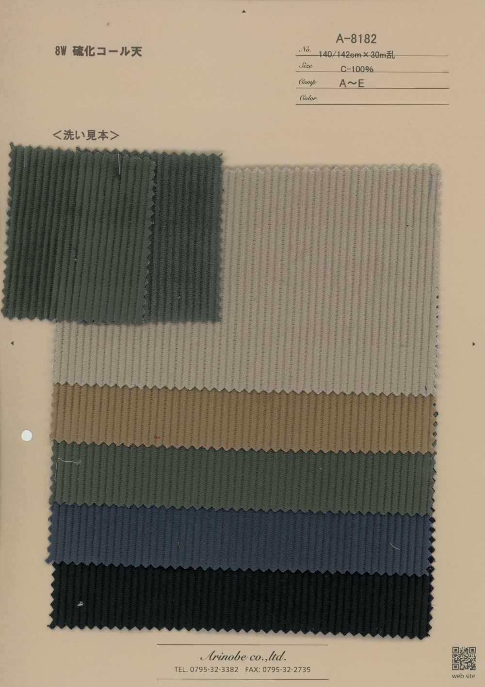 A-8182 Pana teñida con azufre 8W[Textil / Tela] Arinobe Shoten