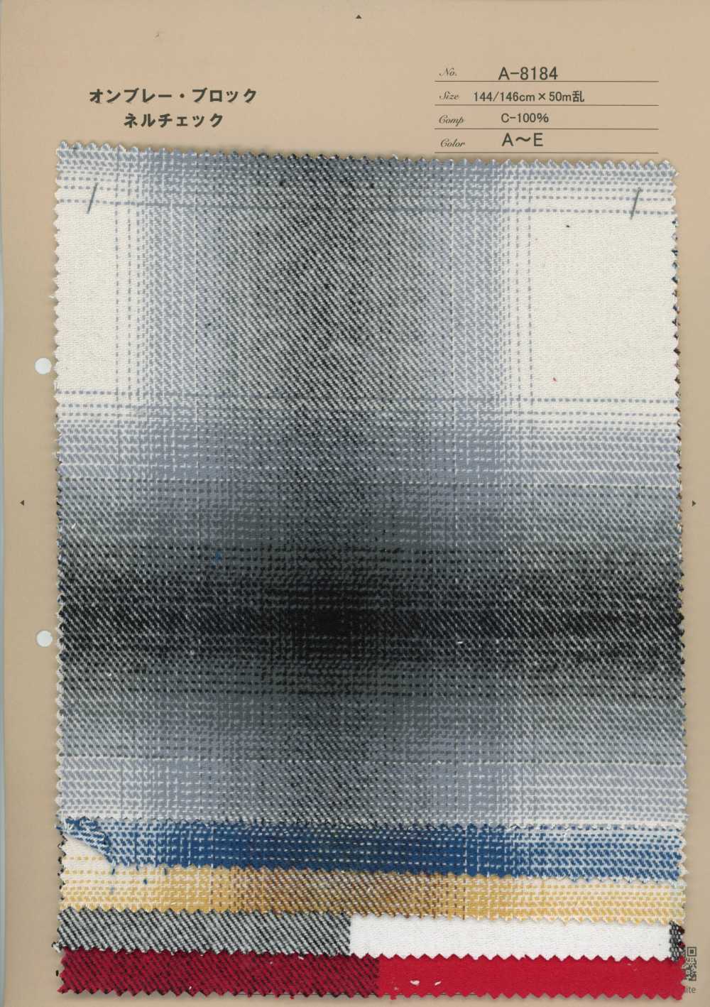 A-8184 Cuadro bloque ombré de franela[Textil / Tela] Arinobe Shoten