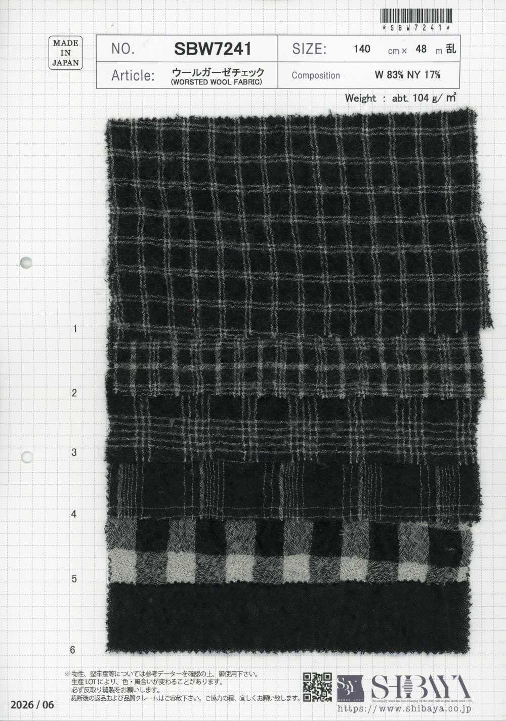 SBW7241 Gasa de lana a cuadros[Textiles / Telas] SHIBAYA