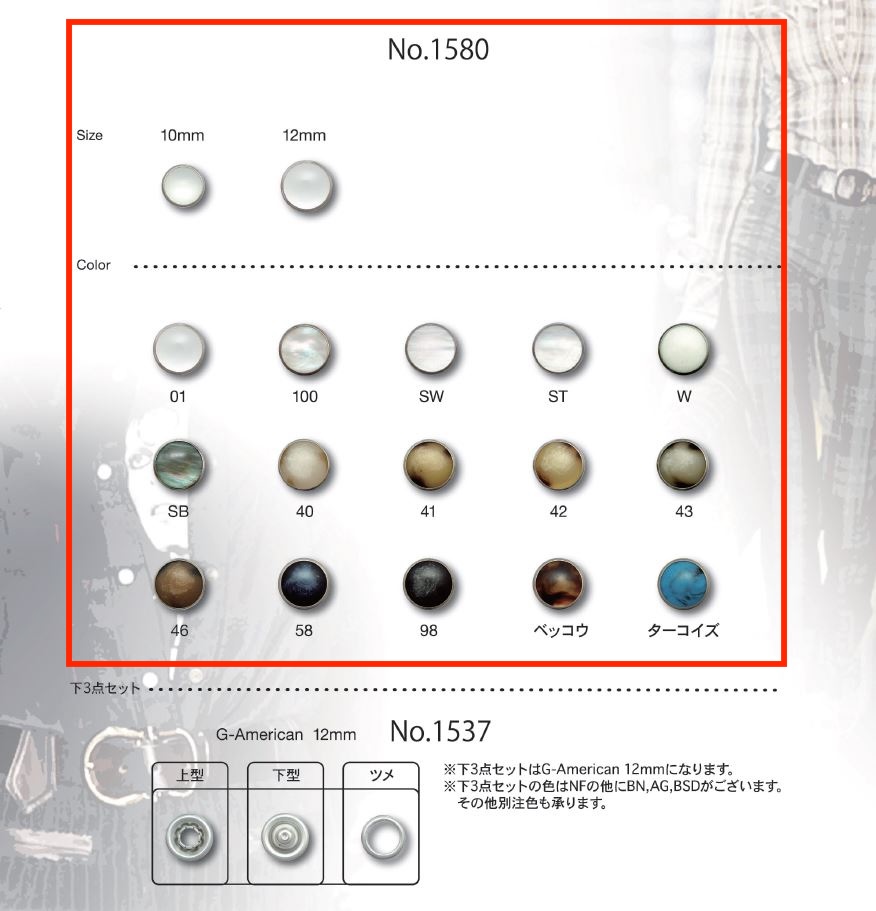1580 Nuevos botones de nácar[Broches a presión y ojales] Gondola Trading