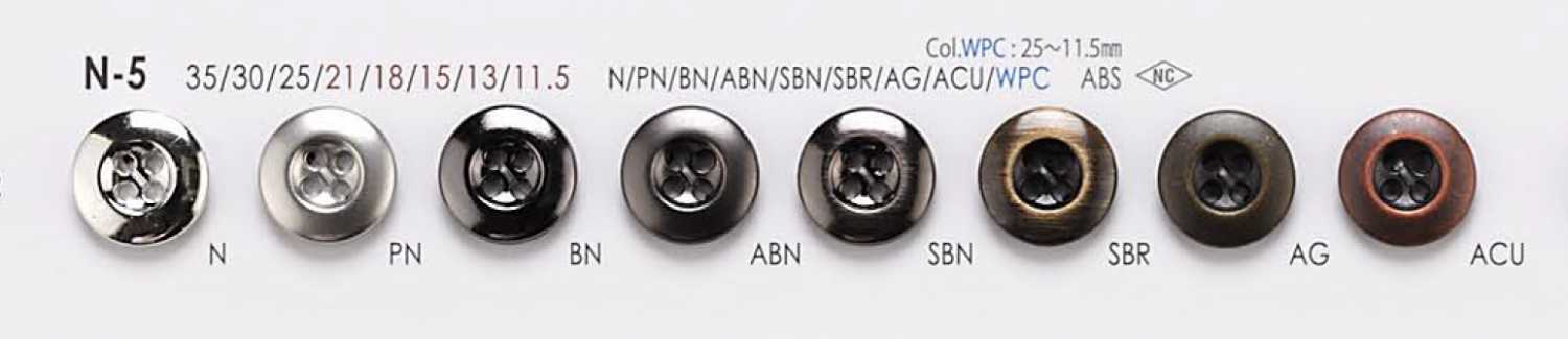 N5 Botones Metálicos Para Chaquetas Y Trajes[Botón] IRIS
