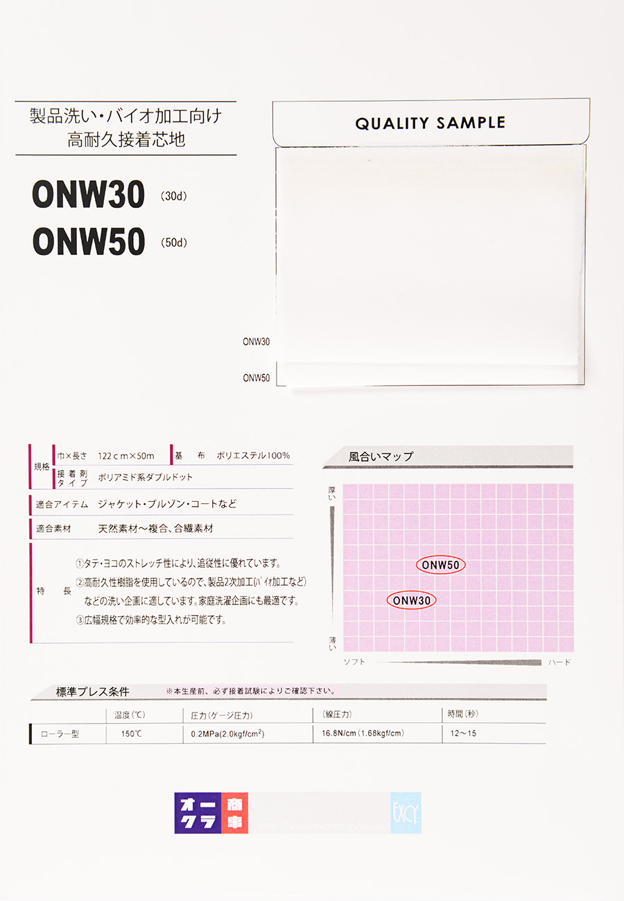 ONW50 Entretela De Alta Durabilidad Para Producto Bio (50D) Nittobo