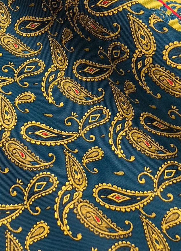 952 Yamanashi Fujiyoshida Patrón Paisley Seda Jacquard Textil Yamamoto(EXCY)
