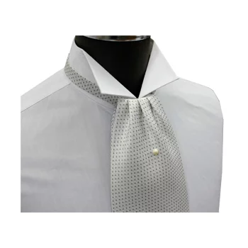 FAS-902 Corbata Ascot Punto Gris Sobre Blanco[Accesorios Formales] Yamamoto(EXCY)