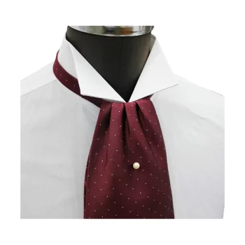 FAS-922 Corbata Ascot Rojo Vino Con Lunares Blancos[Accesorios Formales] Yamamoto(EXCY)