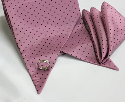 MS-305 Conjunto Bufanda Corbata Y Pañuelo, Estampado De Lunares, Morado[Accesorios Formales] Yamamoto(EXCY)