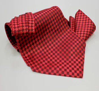 MS-5006 Conjunto De Corbata Y Pañuelo Ascot Atados A Mano, Cuadros Rojos[Accesorios Formales] Yamamoto(EXCY)