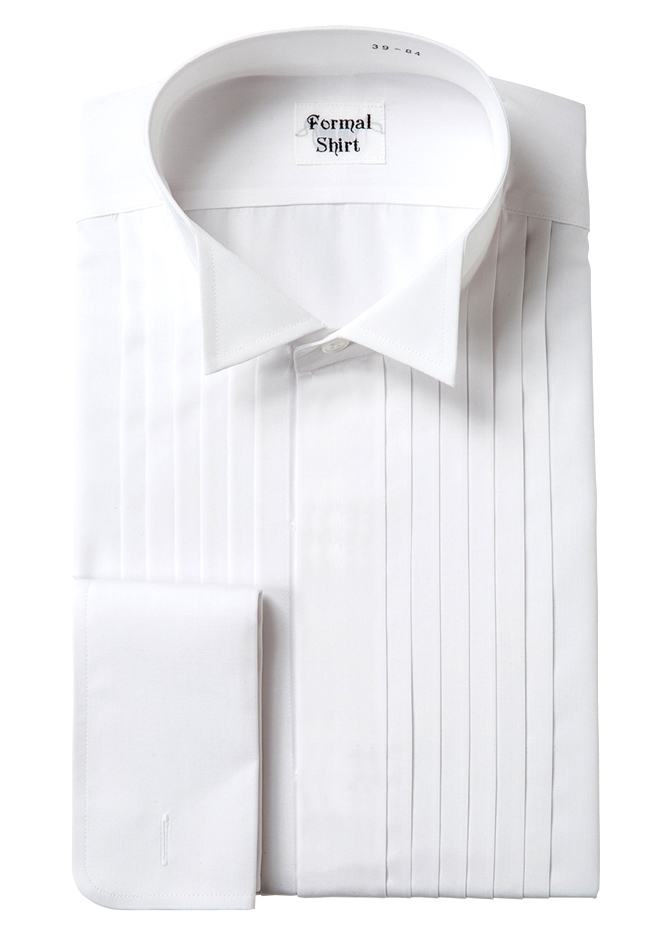 ST-1000 Camisa Formal Para Esmoquin, Camisa Con Cuello De Ala, Pecho Plisado, Alas Blancas[Accesorios Formales] Yamamoto(EXCY)