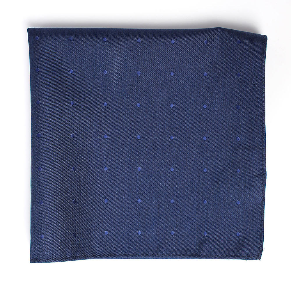 VCF-28 VANNERS Textil Usado Pañuelo De Bolsillo Patrón De Lunares Jacquard Tipo Denim Azul Marino[Accesorios Formales] Yamamoto(EXCY)