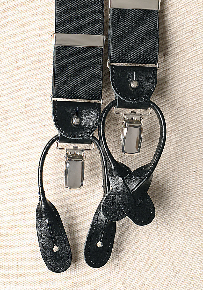 AT-BLACK-XL Albert Thurston Tirantes Sin Patrón Negro 2vías Tipo XL Tamaño[Accesorios Formales] ALBERT THURSTON