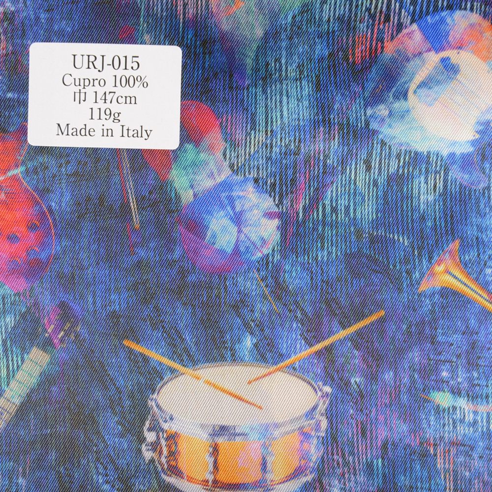 URJ-015 Hecho En Italia Cupra 100% Forro Estampado Patrón De Instrumento Musical Fantástico[Recubrimiento] TCS