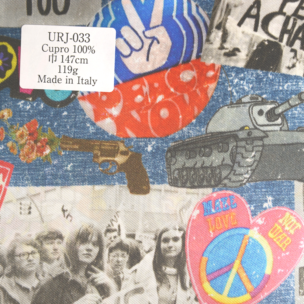 URJ-033 Hecho En Italia Cupra 100% Forro Estampado Patrón De Estampado Pop[Recubrimiento] TCS