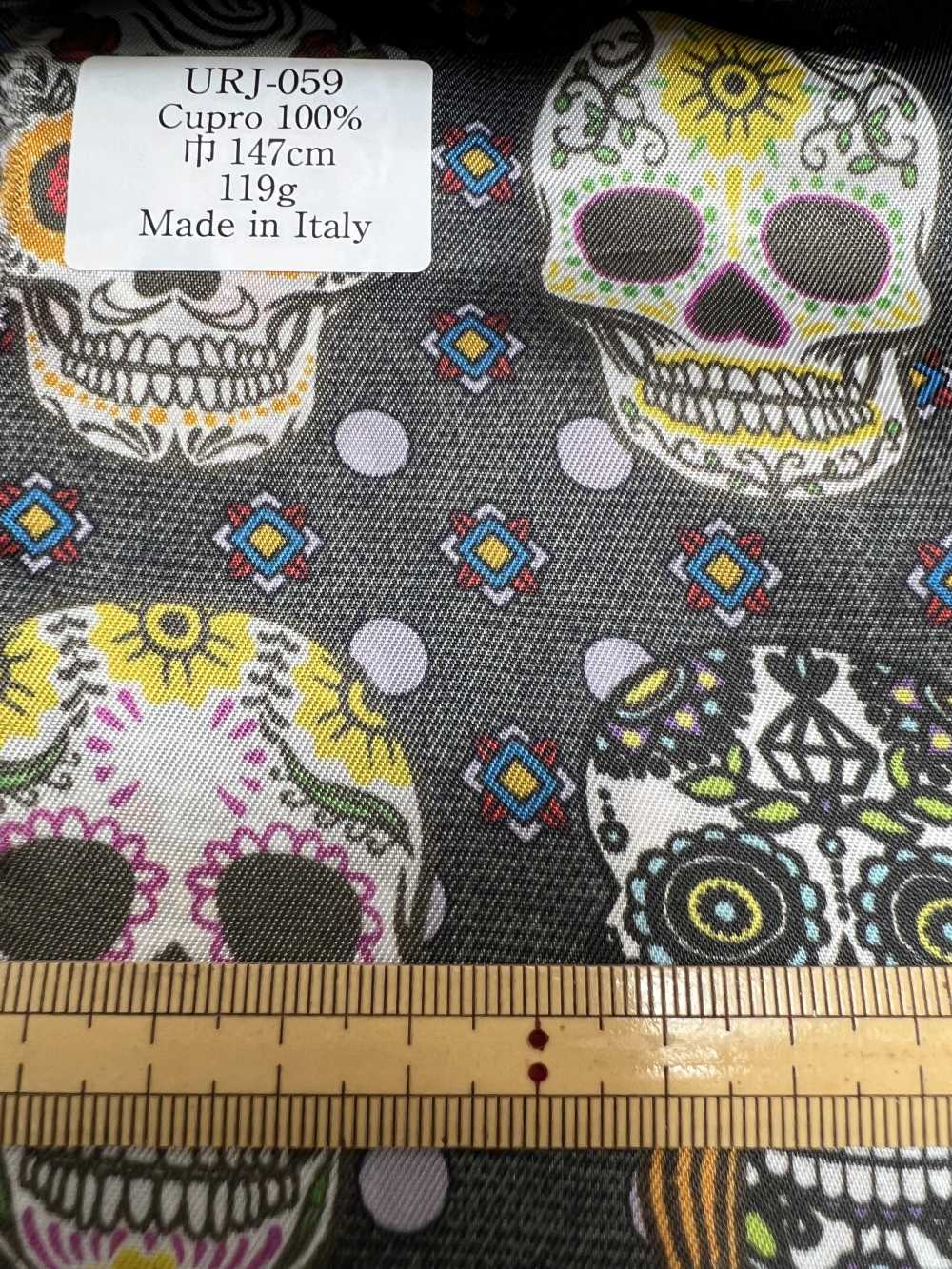 URJ-059 Fabricado En Italia Forro 100% Cupra Estampado Calavera[Recubrimiento] TCS