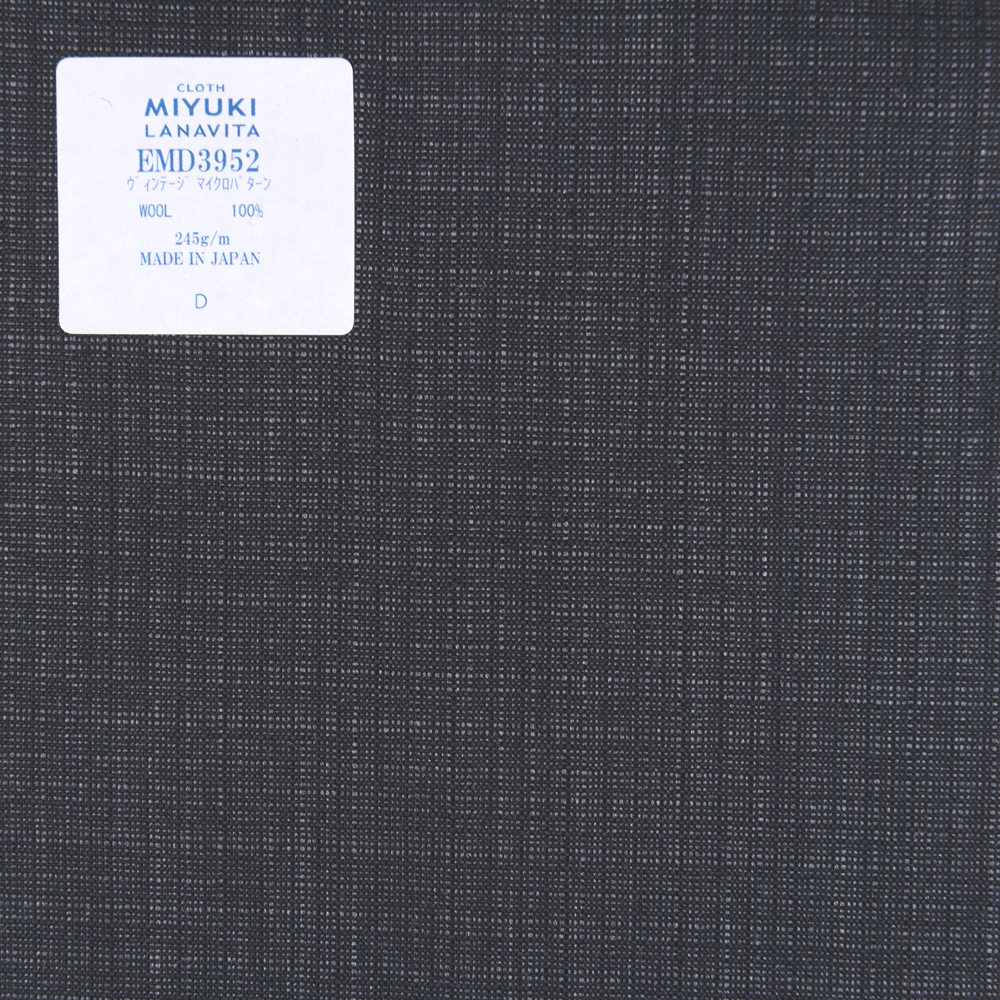 EMD3952 Colección De Lana Fina Vintage Micro Patrón Gris Antracita[Textil] Miyuki Keori (Miyuki)