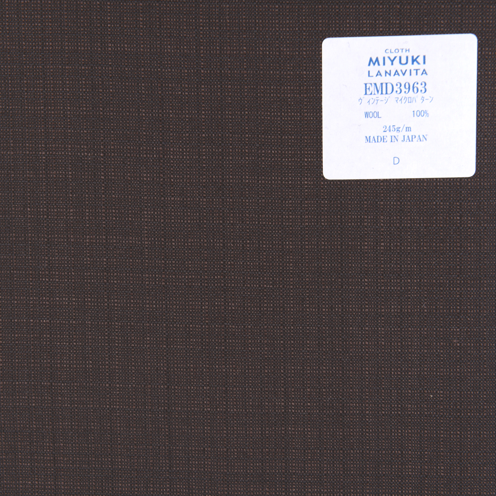EMD3963 Colección De Lana Fina Vintage Micro Patrón Marrón Oscuro[Textil] Miyuki Keori (Miyuki)