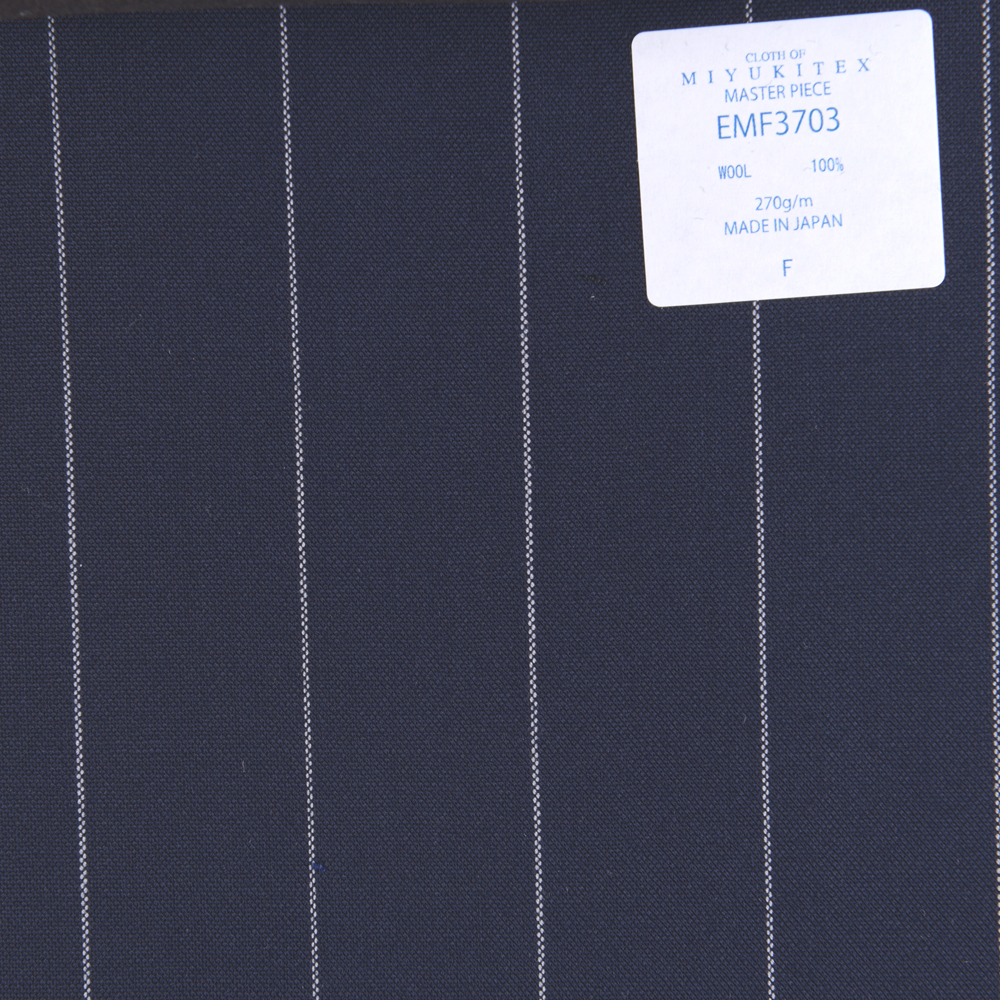 EMF3703 Masterpiece Collection Savile Row Yarn Count Series Wide Striped Azul Marino[Textil] Miyuki Keori (Miyuki)
