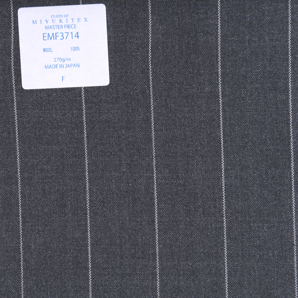 EMF3714 Masterpiece Collection Savile Row Yarn Count Series Wide Striped Grey[Textil] Miyuki Keori (Miyuki)